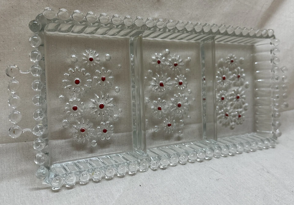 Snack Antipasti Schale Glas 3 unterteilungen Essen Süßigkeiten - Bild 2 von 4