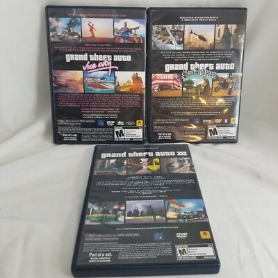 Grand Theft Auto PS2 3 Game Bundle San Andreas - Vice City - GTA
