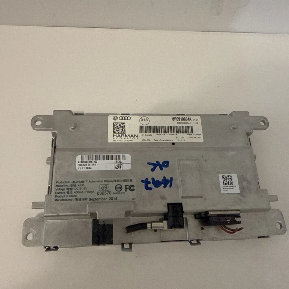 2014 AUDI Q7 DASH NAVIGATION GPS INFORMATION DISPLAY SCREEN OEM 8R0919604A - Image 4 of 4