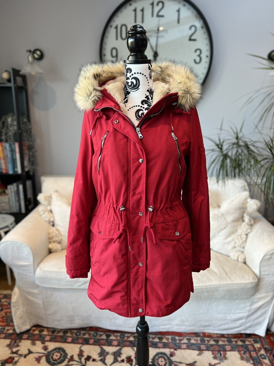 Pimkie Collection Fur Fleece Hooded Parka Coat /Jacket Size S