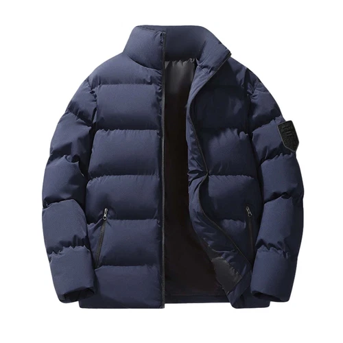 Herren Stehkragen Winter Baumwolle Daunen Puffer Jacke Mantel Reißverschluss Taschen Warm - Bild 22 von 40