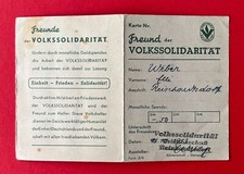 DDR Ausweis Karte Freund der Volkssolidarität mit Beitragsmarken 1953/54( 143585