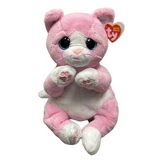 TY Beanie Buddy Beanie Bellies - LILLIBELLE the Pink Cat Medium - 12 inch 