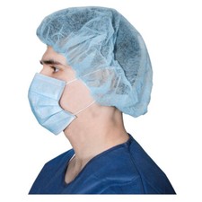 24" Disposable Bouffant Caps Hair Net Non Woven Head Cover Blue 100/PK