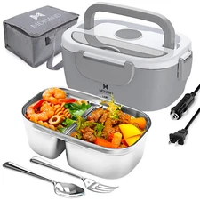 Upgraded Portable Heating Lunch Box Electric Car Office Food Warmer Containers
