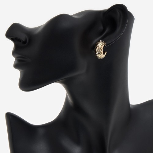 Coach Stone Signature Quilted Chubby Huggie Earrings, Coach box sold separately - Picture 3 of 5