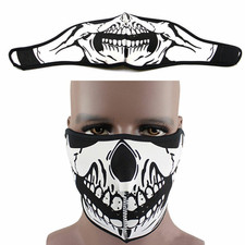 Motorcycle Skull Mask Biker Rider Ski Halloween Reversible Skull Half Face Mask