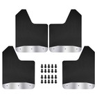 4x Car Mud Flaps Splash Guards Universal Rally Stainless Steel Night Reflectors;