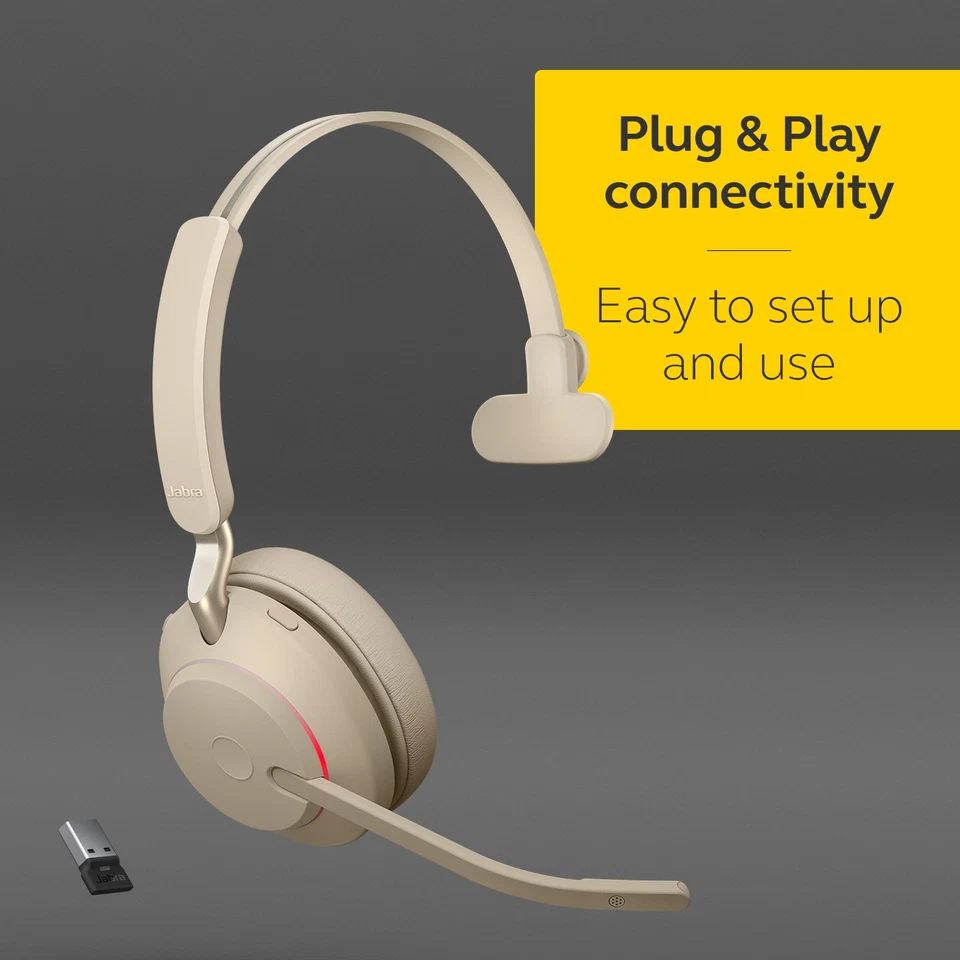 Jabra Evolve2 65 - USB-C UC Mono - Beige, Refurbished - Image 3 of 4