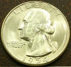 US 1954-S Washington Quarter **