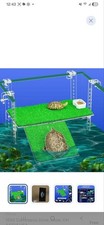 Adjustable Hanging Turtle Dock with Anti-Slip Artificial Grass Basking Platform
