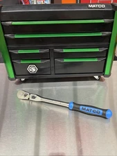 NEW! Matco Tools BFR128LFB 3/8" DRIVE 12-1/2" LOCKING FLEX HEAD RATCHET BLUE WW