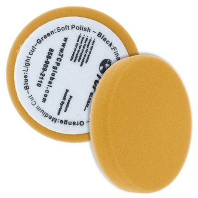 6.5'' Orange Flat Medium Cut Grip Foam Polish Buff Pad DA Hook & Loop Car Detail