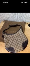 Gucci - Princy hobo Handbag In GG monogram canvas and brown leather Profiles