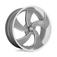 24x10 Us Mag 1pc U133 Desperado Gray Wheels 5x120.65 Set Of 4