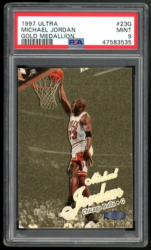 1997 FLEER ULTRA #23G MICHAEL JORDAN GOLD MEDALLION PSA 9