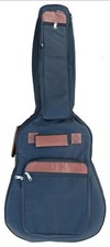 Black Nylon Guitar Gig Bag, Padded, Backpack Straps, Zippered Pockets