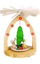 1712 - Richard Glaesser Mini Pyramid - Rabbits - 4.25"H x 3.25"W x 3.25"