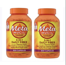 Metamucil Psyllium Fiber 3-in-1 Daily Fiber 300 Capsules (2 Bottles)