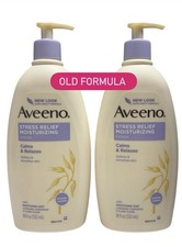 (2) Aveeno Stress Relief Moisturizing Lotion Lavender Purple, Old Formula 18oz