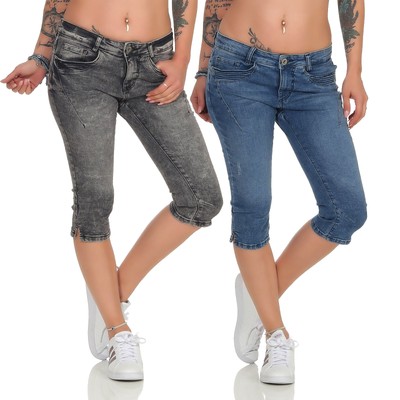 Sublevel Damen Capri Jeans Shorts Hose Damenhose Caprihose Jeanshose LSL-336