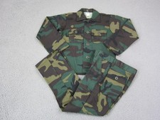 Vintage Trooper Military Outfit Set Kids Youth 10 Green Camo Jacket Pants 80s