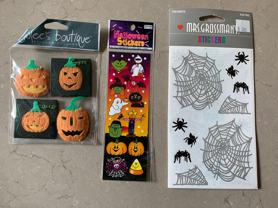 Vintage sticker lot 19 sealed packs Halloween Meri Meri, Jolee’s, Mrs. Grossmans - Image 4 of 4