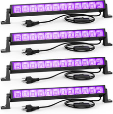 4PCS 40W LED Black Light Bar, Black Lights for Glow Party, Blacklight with Plug