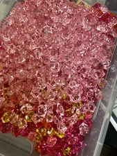 Lot of 22 + Pounds Multi Color Acrylic Ice Bead Vase Fillers, DIY Craft Crystals