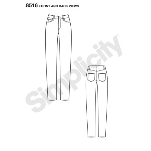 Jeans skinny Simplicity CUCIRE PATTERN 8516 Misses' di Mimi G 6-14 o 14-22 - Foto 8 di 9