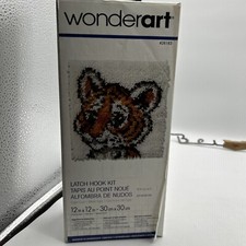 Wonderart Latch Hook Kit 12 x 12" Baby Tiger Cub Canvas Hook 426183 Beginner NEW