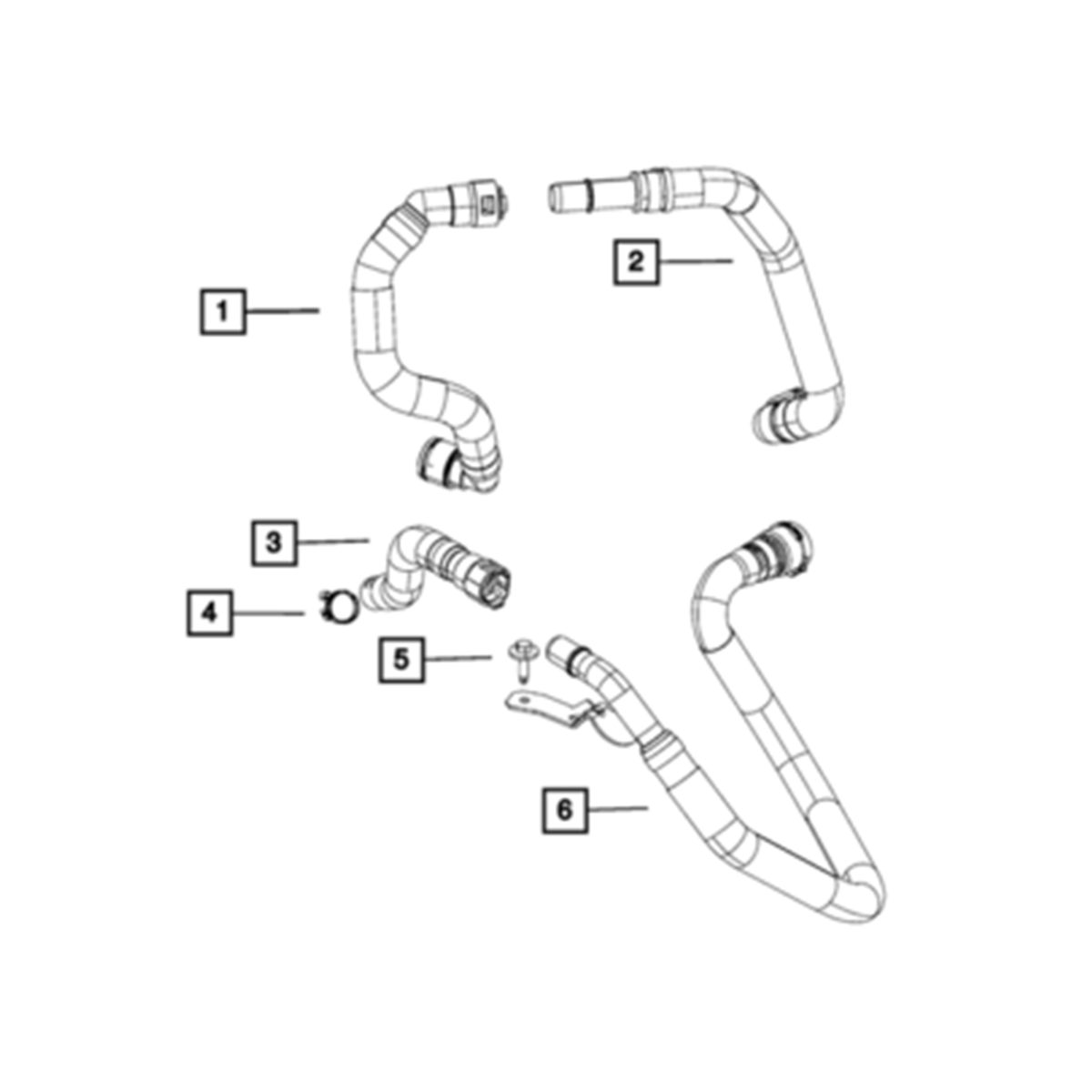 1 PCS Black 52014624AA Car Water Pipe Heater Hose Car Supplies Spare