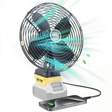 Jobsite Fan for Dewalt 20V Li-ion Battery Cordless Heavy-Duty Steel Camping Fan