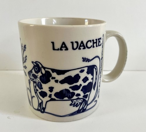 Vintage 1978 Taylor & Ng La Vache La Bulle Cow Bull Coffee Mug Cup Blue