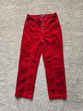 Judy Blue ankle straight corduroy pants high waist rust red womens 3/26