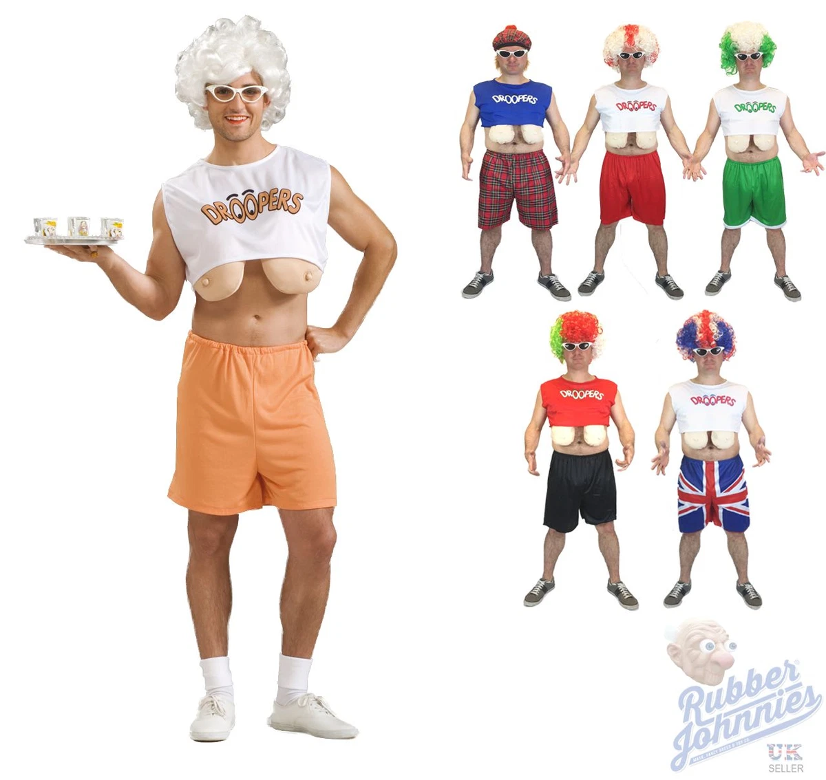 Divertente da Uomo Droopers Addio Al Celibato Costume Falso Seno Hooters  Costume