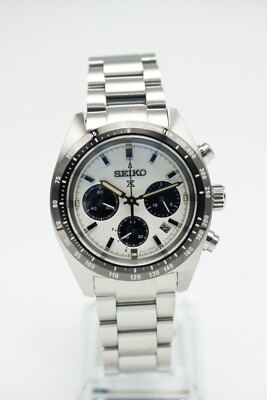 SEIKO PROSPEX ソーラー　 ホワイト SEIKO Prospex Speedtimer Solar CHRONO 39MM White Dial Men's