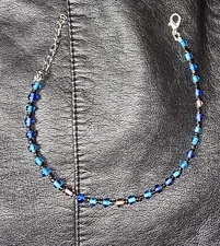 Jewelry Ankle Anklet Colorful shimmering beaded strand with links and clasp gift