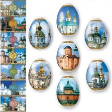 Easter Egg Wraps Heat Shrink Wrap Sleeve Decoration Sticker 7 Eggs Churches