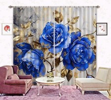 3D Tranquil Blue Rose G8243 Photo Blockout Curtain Fabric Window Erin 2023