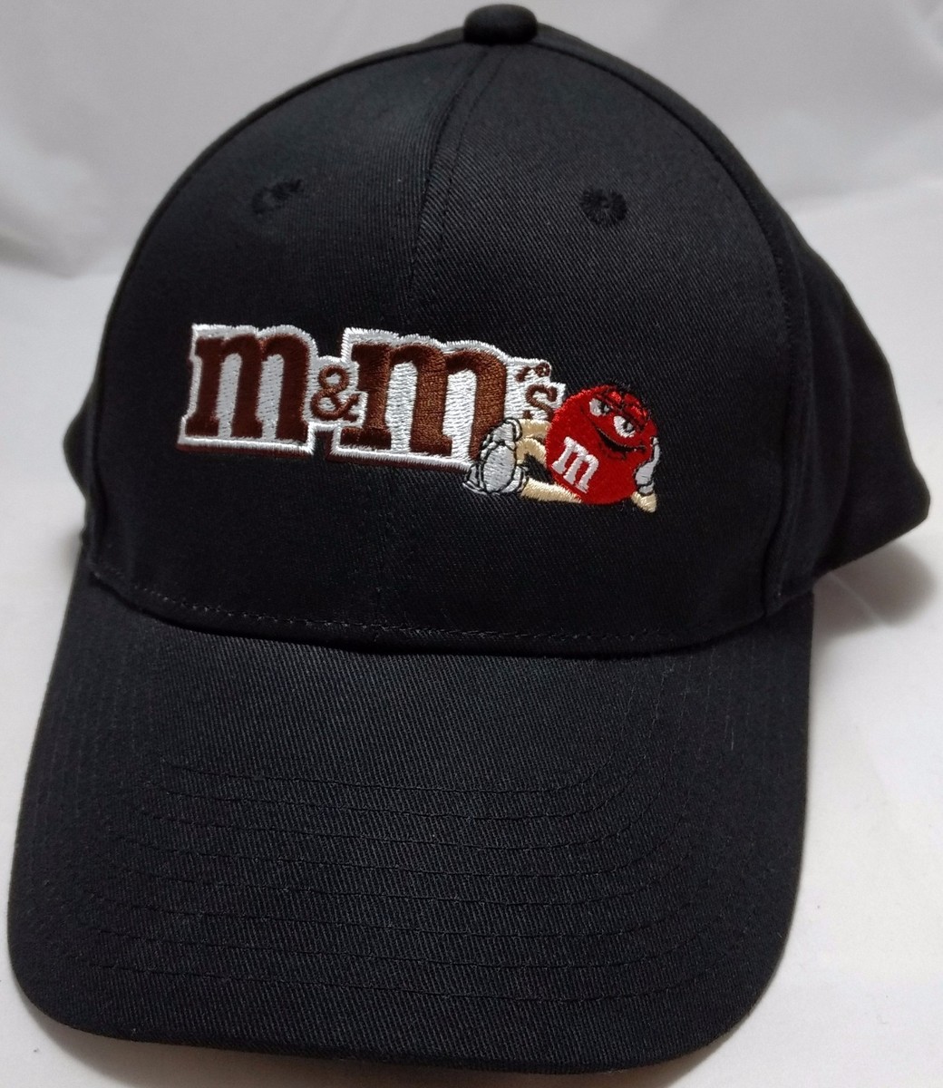 M&M's CANDY hat cap adjustable mars M&M m and chocolate red black