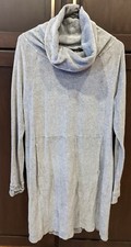 Athleta Velour Cowl Neck Dress, Light Grey Heather 158199 - M