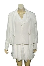 Isabel Marant Silk Top M 8 Women Casual Ruffle Long Sleeve Blouse Boho NEW 41572