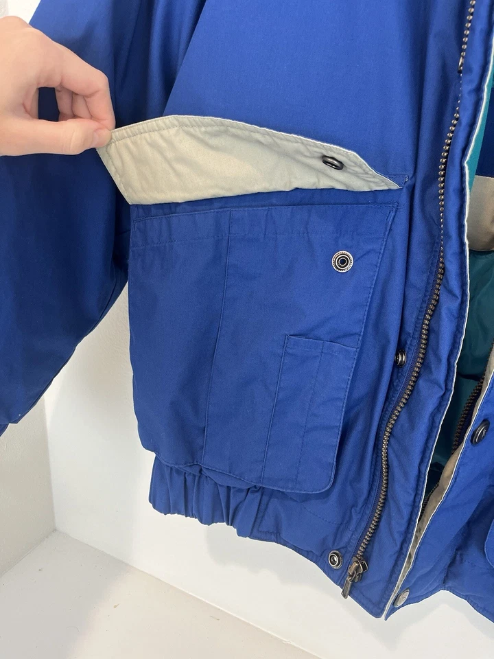 Vintage 90s London Fog Men’s Small Bomber Ski Jacket With Goose Down Lined Heavy - Image 3 of 4