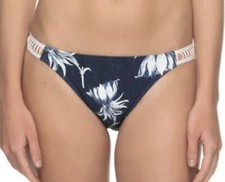 Roxy Hippie Hour Base Girl Crochet Tab Swimsuit Bikini Bottom L C4