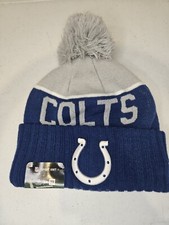 New Era 2015 INDIANAPOLIS COLTS Team Sport Knit NFL Sideline Pom Hat Beanie