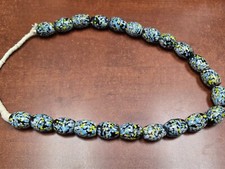 20 PCS HANDMADE BLUE AFRICAN OLD GLASS BEADING BEADS 1" A213
