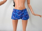 BARBIE DOLL CLOTHES MIX & MATCH #SEPT42 BLUE AND RED BARBIE LOGO SHORTS