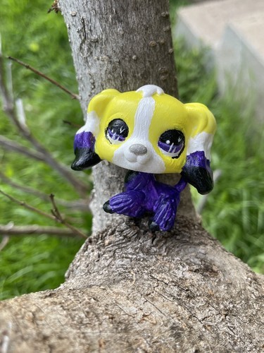 Littlest Pet Shop/LPS mehrfarbiger Hund entzückend OOAK individuell handbemalt - Bild 2 von 12