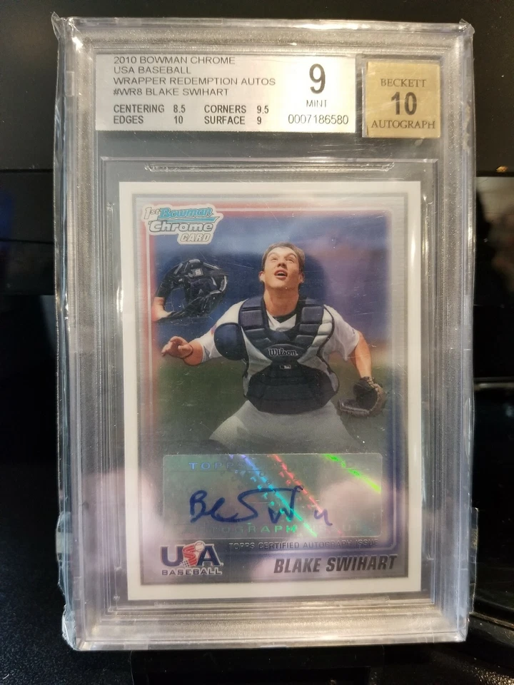 Tarjeta de canje Blake Swihart #89/99 Bowman 2010 cromada Estados Unidos Beckett 9/10 como nueva. Foto 3 de 4